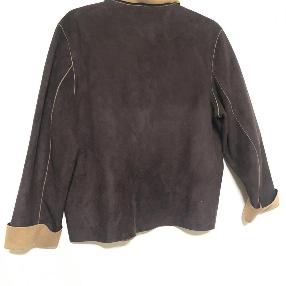 Coaco Womens Coat Size XL Brown Collared Full Zip Pockets - Picture 8 of 10